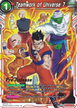 Teamwork of Universe 7 - Cross Spirits Pre-Release Cards - Uncommon - BT14-027