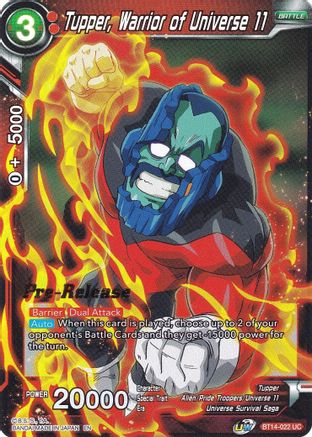 Tupper, Warrior of Universe 11 - Cross Spirits Pre-Release Cards - Uncommon - BT14-022