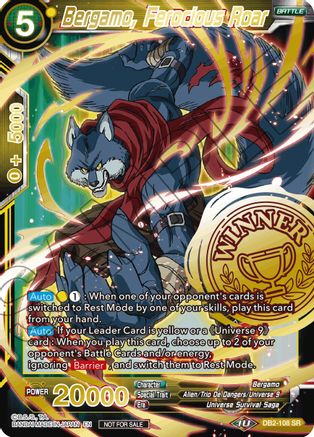 Bergamo, Ferocious Roar (Alternate Art Set 2021 Vol. 3) - Tournament Promotion Cards - Super Rare - DB2-108