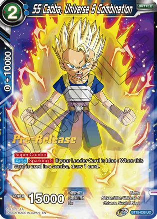 SS Cabba, Universe 6 Combination - Saiyan Showdown Pre-Release Cards - Uncommon - BT15-038