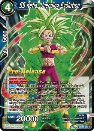 SS Kefla, Unending Evolution - Saiyan Showdown Pre-Release Cards - Rare - BT15-047