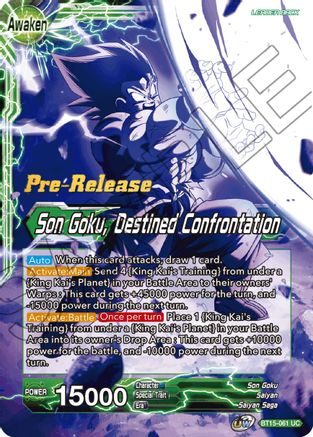 Son Goku // Son Goku, Destined Confrontation - Saiyan Showdown Pre-Release Cards - Uncommon - BT15-061