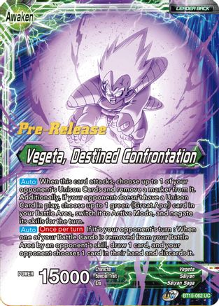 Vegeta // Vegeta, Destined Confrontation - Saiyan Showdown Pre-Release Cards - Uncommon - BT15-062
