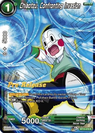 Chiaotzu, Confronting Invasion - Saiyan Showdown Pre-Release Cards - Rare - BT15-079