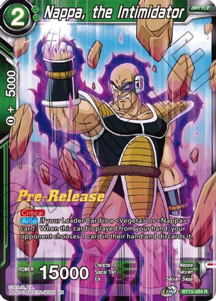 Nappa, the Intimidator - Saiyan Showdown Pre-Release Cards - Rare - BT15-084
