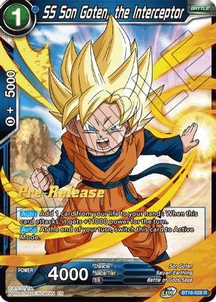 SS Son Goten, the Interceptor - Realm of the Gods Pre-Release Cards - Rare - BT16-028