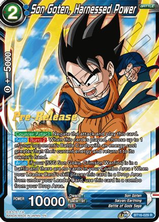 Son Goten, Harnessed Power - Realm of the Gods Pre-Release Cards - Rare - BT16-029