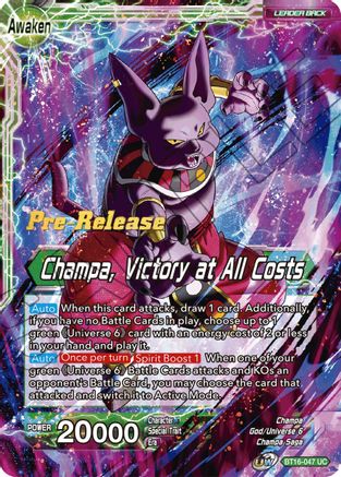 Champa // Champa, Victory at All Costs - Realm of the Gods Pre-Release Cards - Uncommon - BT16-047