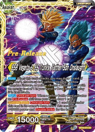 Trunks // SSB Vegeta & SS Trunks, Father-Son Onslaught - Realm of the Gods Pre-Release Cards - Uncommon - BT16-071