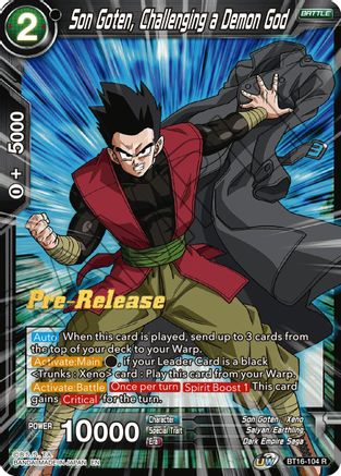 Son Goten, Challenging a Demon God - Realm of the Gods Pre-Release Cards - Rare - BT16-104