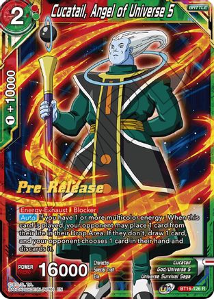 Cucatail, Angel of Universe 5 - Realm of the Gods Pre-Release Cards - Rare - BT16-126