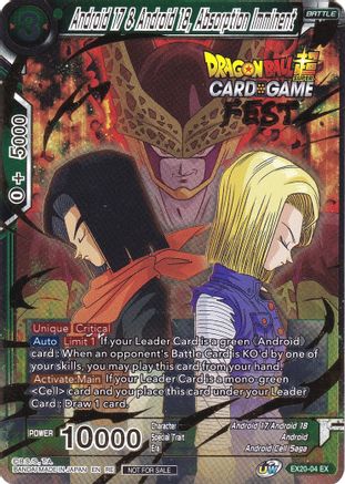 Android 17 & Android 18, Absorption Imminent (Card Game Fest 2022) - Tournament Promotion Cards - Promo - EX20-04