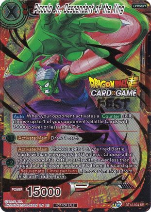 Piccolo Jr., Descendant of the King (Card Game Fest 2022) - Tournament Promotion Cards - Promo - BT12-004