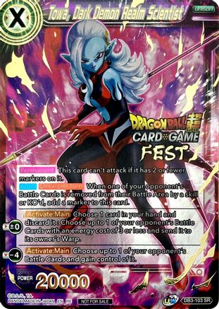 Towa, Dark Demon Realm Scientist (Card Game Fest 2022) - Tournament Promotion Cards - Promo - DB3-103