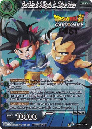Son Goku Jr. & Vegeta Jr., Saiyan Scions (Card Game Fest 2022) - Tournament Promotion Cards - Promo - EX13-30