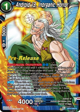 Android 13, Inorganic Horror - Ultimate Squad Pre-Release Cards - Rare - BT17-052