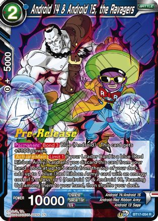 Android 14 & Android 15, the Ravagers - Ultimate Squad Pre-Release Cards - Rare - BT17-054