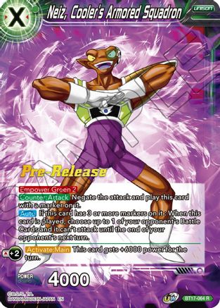 Neiz, Cooler's Armored Squadron - Ultimate Squad Pre-Release Cards - Rare - BT17-064