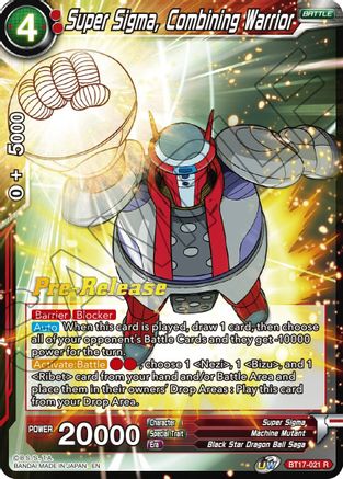 Super Sigma, Combining Warrior - Ultimate Squad Pre-Release Cards - Rare - BT17-021