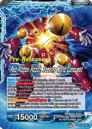 Commander Red // Red Ribbon Robot, Seeking World Conquest - Ultimate Squad Pre-Release Cards - Uncommon - BT17-031