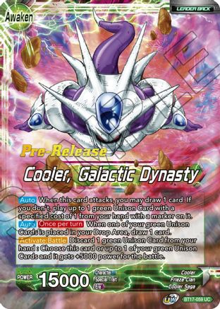 Cooler // Cooler, Galactic Dynasty - Ultimate Squad Pre-Release Cards - Uncommon - BT17-059