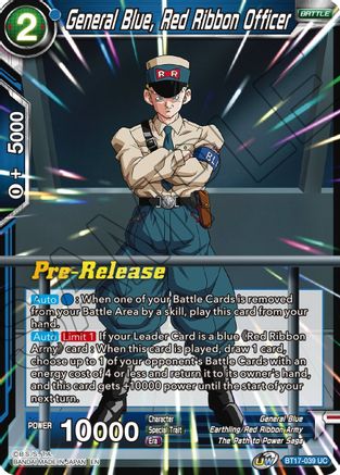 General Blue, Red Ribbon Officer - Ultimate Squad Pre-Release Cards - Uncommon - BT17-039