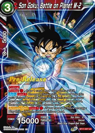 Son Goku, Battle on Planet M-2 - Ultimate Squad Pre-Release Cards - Uncommon - BT17-007