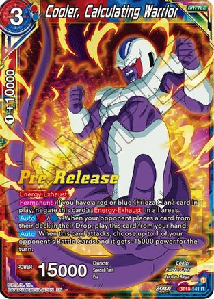 Cooler, Calculating Warrior - Dawn of the Z-Legends Pre-Release Cards - Rare - BT18-141