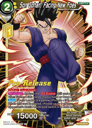 Son Gohan, Facing New Foes - Dawn of the Z-Legends Pre-Release Cards - Rare - BT18-092