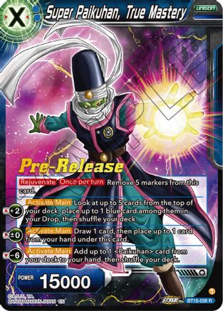 Super Paikuhan, True Master - Dawn of the Z-Legends Pre-Release Cards - Rare - BT18-036