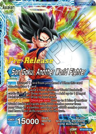 Son Goku // Son Goku, Another World Fighter - Dawn of the Z-Legends Pre-Release Cards - Uncommon - BT18-030