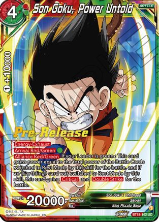 Son Goku, Power Untold - Dawn of the Z-Legends Pre-Release Cards - Uncommon - BT18-142