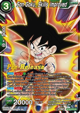 Son Goku, Skills Improved - Dawn of the Z-Legends Pre-Release Cards - Uncommon - BT18-070