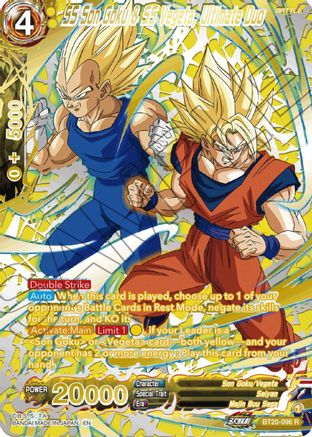 SS Son Goku & SS Vegeta, Ultimate Duo (Gold-Stamped) - Power Absorbed - Rare - BT20-096