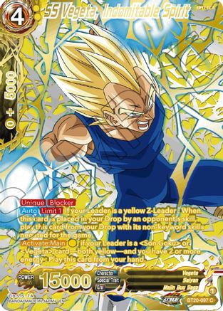 SS Vegeta, Indomitable Spirit (Gold-Stamped) - Power Absorbed - Common - BT20-097