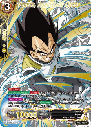 Vegeta, Against All Odds (Gold-Stamped) - Power Absorbed - Rare - BT20-123