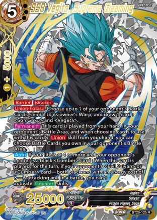 SSB Vegito, Supreme Gleaming (Gold-Stamped) - Power Absorbed - Rare - BT20-125