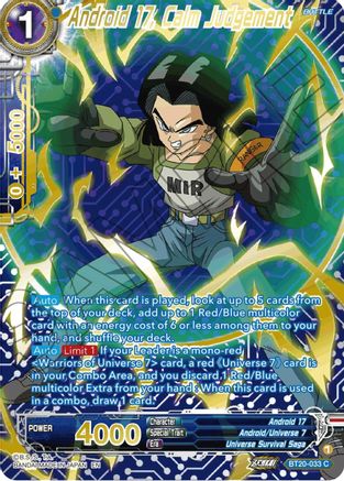 Android 17, Calm Judgement (Gold-Stamped) - Power Absorbed - Common - BT20-033