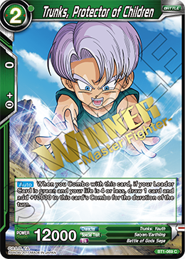 Trunks, Protector of Children (Winner Stamped) - Tournament Promotion Cards - Promo - BT1-069