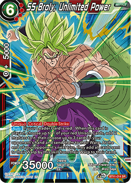 SS Broly, Unlimited Power - Vermilion Bloodline - Super Rare - BT11-014