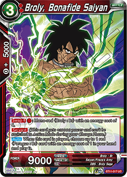 Broly, Bonafide Saiyan - Vermilion Bloodline (2nd Edition) - Uncommon - BT11-017