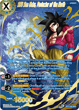 SS4 Son Goku, Protector of the Earth (SPR) - Vermilion Bloodline (2nd Edition) - Special Rare - BT11-034