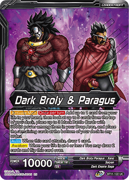 Dark Broly & Paragus // Dark Broly & Paragus, the Corrupted - Vermilion Bloodline - Uncommon - BT11-122