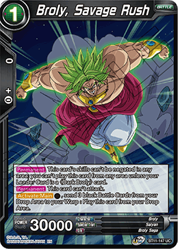 Broly, Savage Rush - Vermilion Bloodline Pre-Release Cards - Uncommon - BT11-147