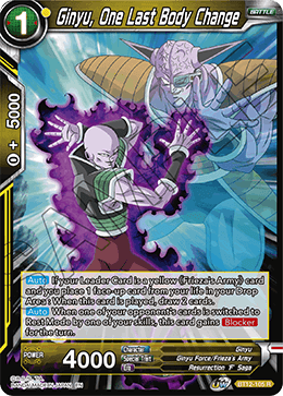 Ginyu, One Last Body Change - Vicious Rejuvenation - Rare - BT12-105