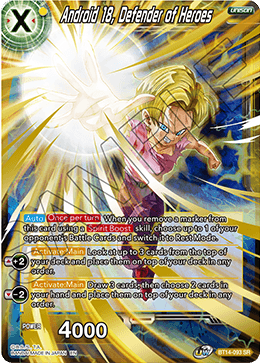 Android 18, Defender of Heroes - Cross Spirits - Super Rare - BT14-093