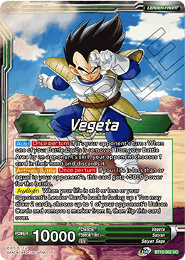Vegeta // Vegeta, Destined Confrontation - Saiyan Showdown Pre-Release Cards - Uncommon - BT15-062