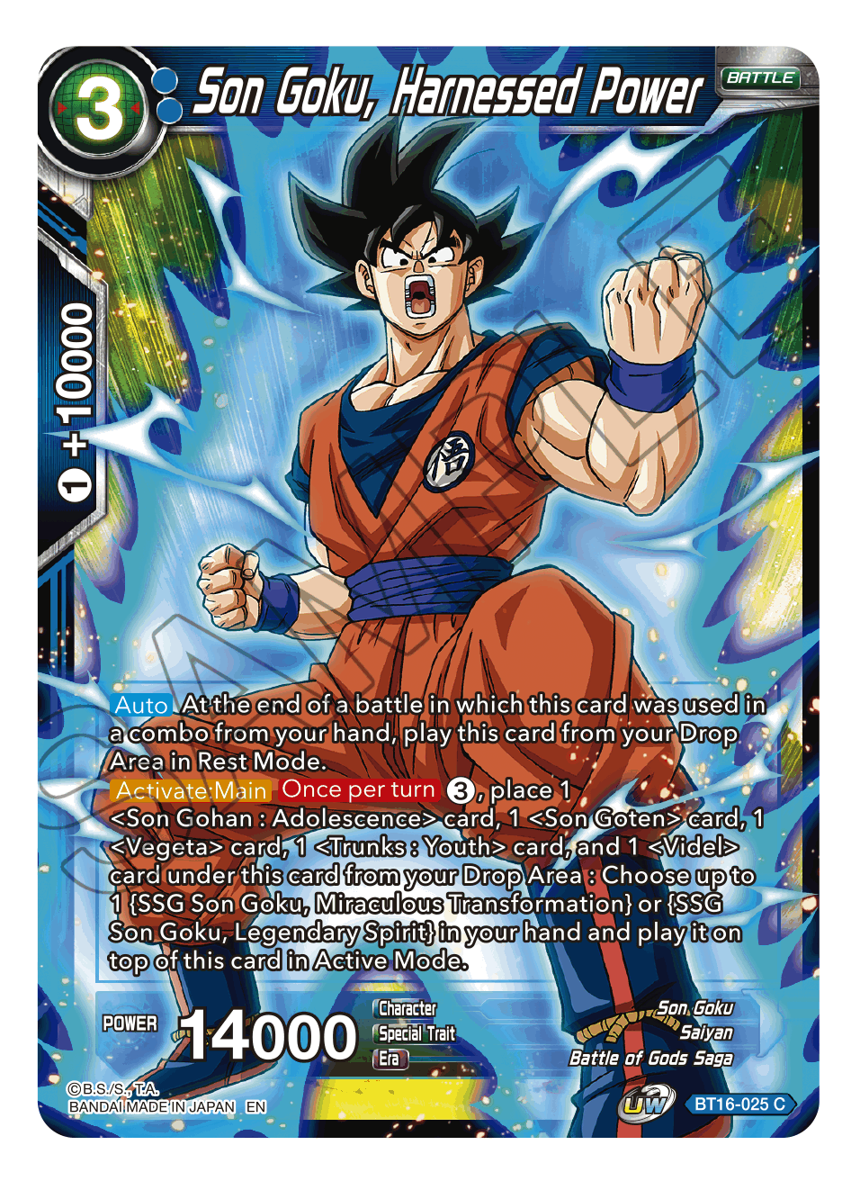 Son Goku, Harnessed Power - Realm of the Gods - Common - BT16-025
