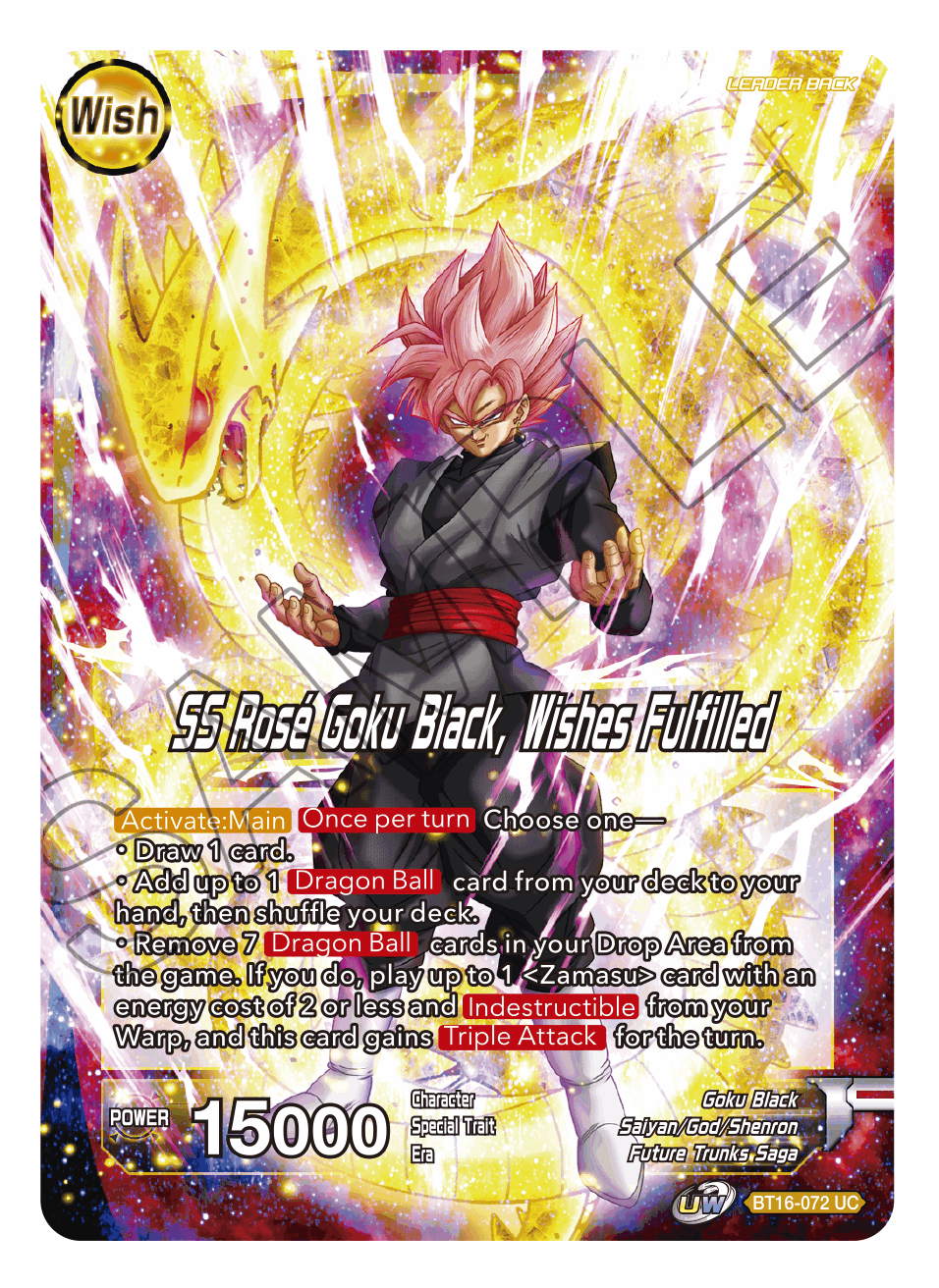 Zamasu // SS Rose Goku Black, Wishes Fulfilled - Realm of the Gods - Uncommon - BT16-072