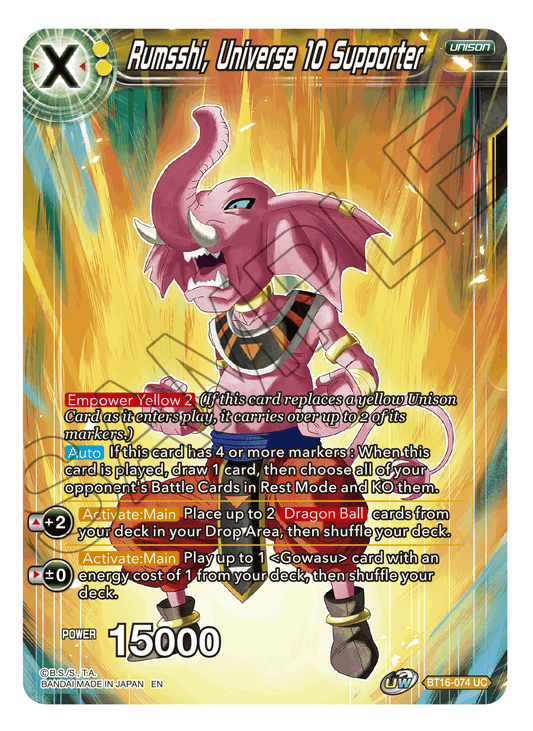 Rumsshi, Universe 10 Supporter - Realm of the Gods - Uncommon - BT16-074